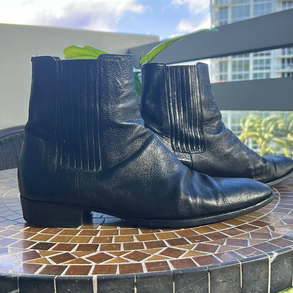 Men’s Saint Laurent black boots , used, genuine leather in great condition .